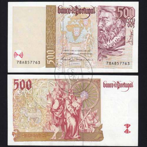 500 Escudos banknote 1997 João de Barros, 500$00 11/09/1997 Plate: 13 - Bank of Portugal (Lightly Circulated), Pick 187