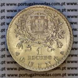 Guinea-Bissau, nickel brass coin of 1 Escudo 1933 Former Portuguese colony of Guinea, (UNC), rare in this conservation, KM 5b