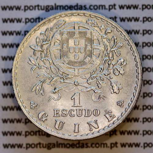Guinea-Bissau, nickel brass coin of 1 Escudo 1933 Former Portuguese colony of Guinea, (UNC), rare in this conservation, KM 5d