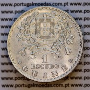 Guiné, 1 escudo 1933 Alpaca, Ex-Colónia Portuguesa da Guiné, (Bela / Soberba), Rara neste estado Conservação, World Coins KM 5d