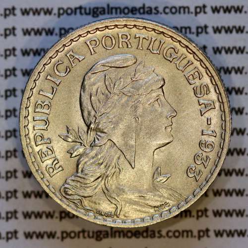 Guinea-Bissau, nickel brass coin of 1 Escudo 1933 Former Portuguese colony of Guinea, (UNC), rare in this conservation, KM 5e