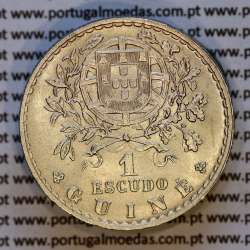 Guinea-Bissau, nickel brass coin of 1 Escudo 1933 Former Portuguese colony of Guinea, (UNC), rare in this conservation, KM 5f