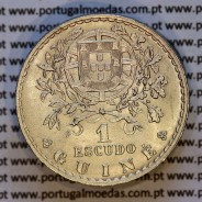 Guinea-Bissau, nickel brass coin of 1 Escudo 1933 Former Portuguese colony of Guinea, (UNC), rare in this conservation, KM 5f