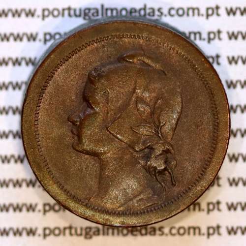 Portugal, Bronze coin of 10 centavos 1930, ten centavos 1930 of Portuguese Republic, (VF+), World Coins Portugal KM 573