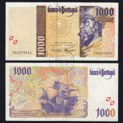 Nota de 1000 Escudos 1996 Pedro Alvares Cabral, 1000$00 18/04/1996 Chapa: 13 - Banco de Portugal (Circulada), Pick 188