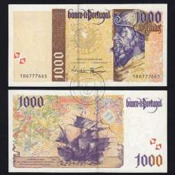 1000 Escudos banknote 1998 Pedro Alvares Cabral, 1000$00 12/03/1998 Plate: 13 - Bank of Portugal (Uncirculated), Pick 188