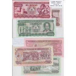 MOÇAMBIQUE - LOTE DE 3 NOTAS DIFERENTES - SERIE 1980-1989 (NÃO CIRCULADAS)