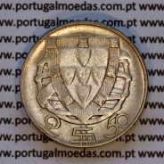 2$50 1937 ou 2.50 1937 prata, 2 escudos e 50 centavos 1937 em prata da Republica Portuguesa, (MBC), Portugal KM 580
