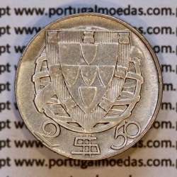 Portugal, Silver coin of 2-1/2 Escudos 1937, 2$50 Escudos 1937 silver Portuguese Republic, (VF), World Coins Portugal KM 580