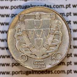 2$50 1937 ou 2.50 1937 prata, 2 escudos e 50 centavos 1937 em prata da Republica Portuguesa, (MBC), Portugal KM 580
