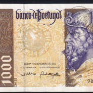 1000 Escudos banknote 2000 Pedro Alvares Cabral, 1000$00 07/11/2000 Plate: 13 - Bank of Portugal (Circulated), Pick 188