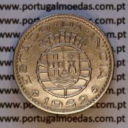 1/4 Rupia 1952 Cuproníquel Estado da Índia Portuguesa, Quarto de Rupia 1952 India, (MBC+), World Coins India Portuguese KM 25
