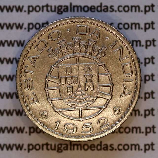 1/4 Rupia 1952 Cuproníquel Estado da Índia Portuguesa, Quarto de Rupia 1952 India, (MBC+), World Coins India Portuguese KM 25