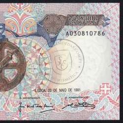 Banknote 2000 Escudos 23-5-1991 Bartolomeu Dias,Plate: 1, Bank of Portugal, World Paper Money Pick 186, (Uncirculated)