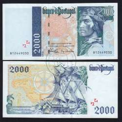 2000 Escudos note 1997 Bartolomeu Dias, 2000$00 11/09/1997 Plate: 2 - Bank of Portugal (Lightly Circulated) - Pick 189