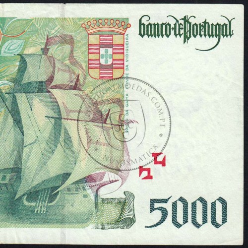 Nota de 5000 Escudos 1996 Vasco da Gama, 5000$00 12/09/1996 Chapa: 3 - Banco de Portugal (Circulada) - Pick 190