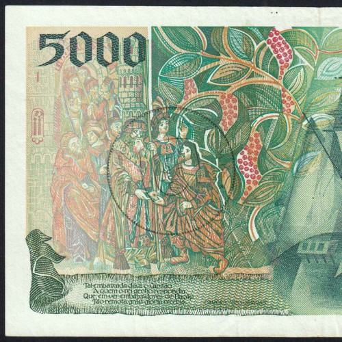 Nota de 5000 Escudos 1996 Vasco da Gama, 5000$00 12/09/1996 Chapa: 3 - Banco de Portugal (Circulada) - Pick 190