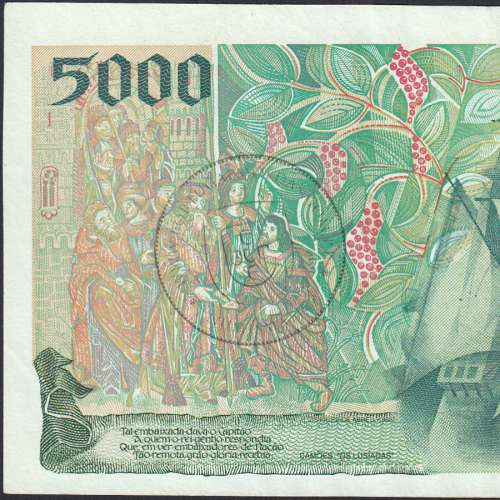 5000 Escudos banknote 1997 Vasco da Gama, 5000$00 20/02/1997 Plate: 3 - Bank of Portugal (Lightly circulated) - Pick 190