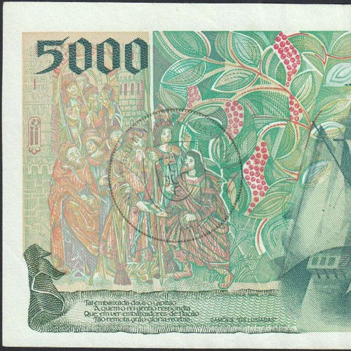 Nota de 5000 Escudos 1997 Vasco da Gama, 5000$00 20/02/1997 Chapa: 3 - Banco de Portugal (Pouco Circulada) - Pick 190