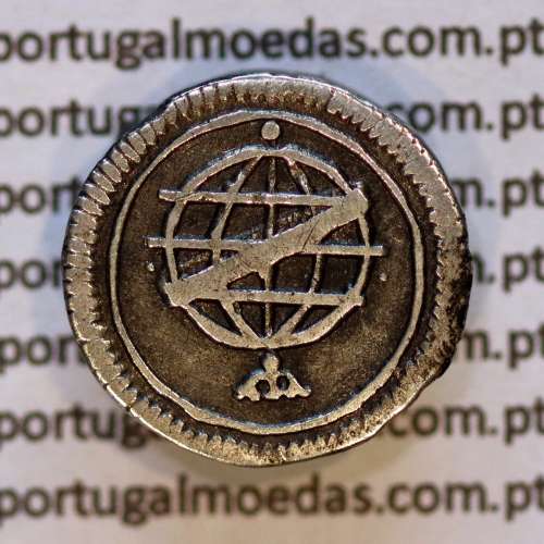 Vintém Prata D. João V (1706-1750), Esfera Armilar entre pontos - variante Rara, (MBC+), Alberto Gomes J5.41.02a