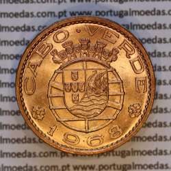 Cape Verde, 1 Escudo 1968 Bronze of Former Portuguese Colony, (UNC), World Coins Cape Verde KM 8