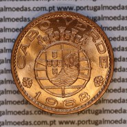 Cape Verde, 1 Escudo 1968 Bronze of Former Portuguese Colony, (UNC), World Coins Cape Verde KM 8
