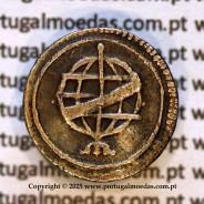 Portugal, silver coin of Vintém of D. João V (1706-1750), rare variant an armillary sphere between dots, sub-variant atypical
