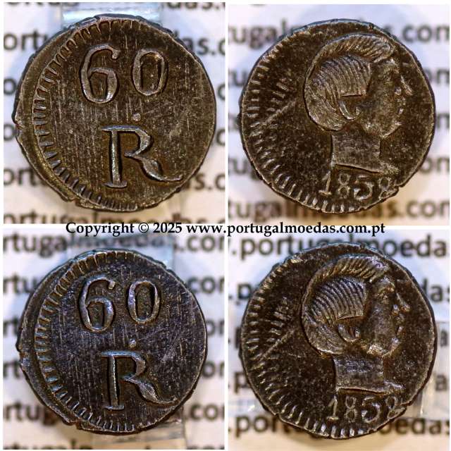 India Portuguese, silver coin of 60 réis 1858 of D. Pedro V, or Tanga 1858 silver, Goa mint, (UNC), Portuguese India KM277