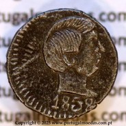 60 réis 1858 prata D. Pedro V — Anverso — Índia Portuguesa — Tanga 1858 — KM277