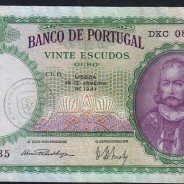20 Escudos 1941 D. António Menezes 28/01/1941, 20$00 Twenty Escudos 28/01/1941 Plate: 6 Bank of Portugal, (C), Pick 153