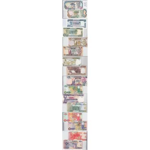 ZAMBIA - BATCH OF 8 DIFFERENT BANKNOTES - SERIES 1980-1992 (NOT CIRCULATED)