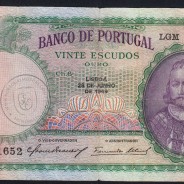 20 Escudos 1949 D.António Menezes 28/06/1949, 20$00 Vinte Escudos 28/06/1949 Chapa:6 Banco de Portugal, (C), Pick 153