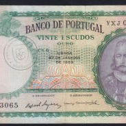 20 Escudos 1959 D.António Menezes 27/01/1959, 20$00 Vinte Escudos 27/01/1959 Chapa:6 Banco de Portugal, (C), Pick 153