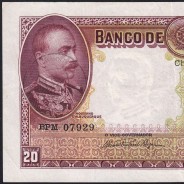 NOTA DE 20 ESCUDOS 1937 ( POUCO CIRCULADA ) "20$00 1937 Ch.5 MOUSINHO D'ALBUQUERQUE - BANCO DE PORTUGAL (23/04/1937)