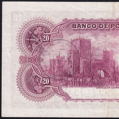 NOTA DE 20 ESCUDOS 1937 ( POUCO CIRCULADA ) "20$00 1937 Ch.5 MOUSINHO D'ALBUQUERQUE - BANCO DE PORTUGAL (23/04/1937)