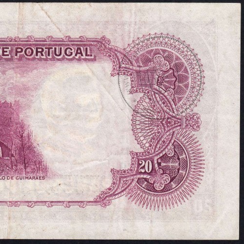 NOTA DE 20 ESCUDOS 1937 ( POUCO CIRCULADA ) "20$00 1937 Ch.5 MOUSINHO D'ALBUQUERQUE - BANCO DE PORTUGAL (23/04/1937)