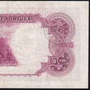 NOTA DE 20 ESCUDOS 1937 ( POUCO CIRCULADA ) "20$00 1937 Ch.5 MOUSINHO D'ALBUQUERQUE - BANCO DE PORTUGAL (23/04/1937)