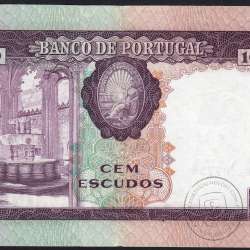 Nota 100 Escudos 1961 Pedro Nunes 19/12/1961, 100$00 Cem Escudos Chapa:6A Banco de Portugal, Circulada, Pick 165 Nota 100 Escudos 1961 Pedro Nunes 19/12/1961, 100$00 Cem Escudos Chapa:6A Banco de Portugal, Circulada, Pick 165