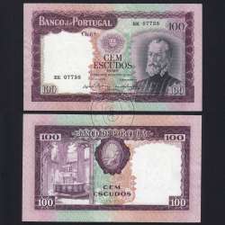 Nota 100 Escudos 1961 Pedro Nunes 19/12/1961, 100$00 Cem Escudos Chapa:6A Banco de Portugal, Circulada, Pick 165 Nota 100 Escudos 1961 Pedro Nunes 19/12/1961, 100$00 Cem Escudos Chapa:6A Banco de Portugal, Circulada, Pick 165