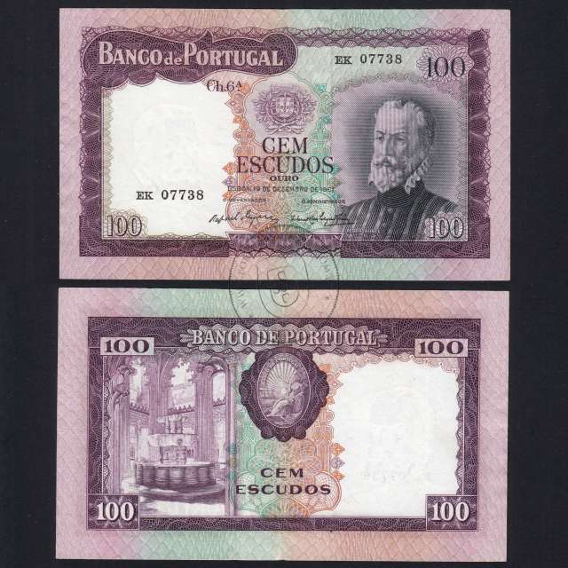 Nota 100 Escudos 1961 Pedro Nunes 19/12/1961, 100$00 Cem Escudos Chapa:6A Banco de Portugal, Circulada, Pick 165