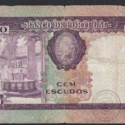 Nota 100 Escudos 1961 Pedro Nunes 19/12/1961, 100$00 Cem Escudos Chapa:6A Banco de Portugal, Circulada, Pick 165 Nota 100 Escudos 1961 Pedro Nunes 19/12/1961, 100$00 Cem Escudos Chapa:6A Banco de Portugal, Circulada, Pick 165