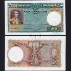 100 Escudos Note 1941 João Ribeiro 13/03/1941, 100$00 One Hundred Escudos Plate: 5 Bank of Portugal, Circulated, Pick 150 100 Escudos Note 1941 João Ribeiro 13/03/1941, 100$00 One Hundred Escudos Plate: 5 Bank of Portugal, Circulated, Pick 150