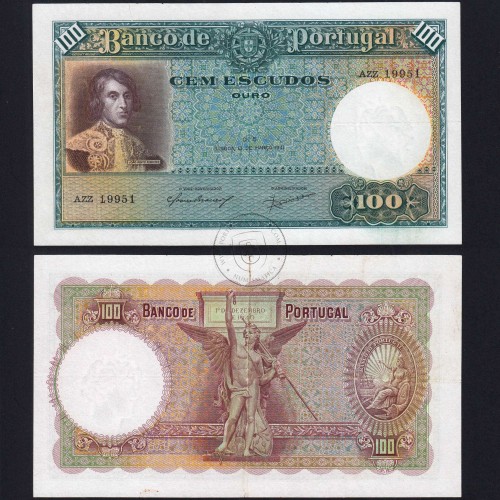 Nota 100 Escudos 1941 João Ribeiro 13/03/1941, 100$00 Cem Escudos Chapa:5 Banco de Portugal, Circulada, Pick 150