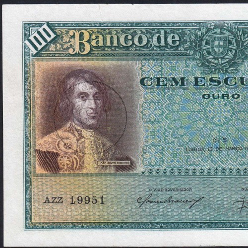 Nota 100 Escudos 1941 João Ribeiro 13/03/1941, 100$00 Cem Escudos Chapa:5 Banco de Portugal, Circulada, Pick 150