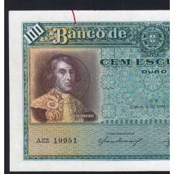 100 Escudos Note 1941 João Ribeiro 13/03/1941, 100$00 One Hundred Escudos Plate: 5 Bank of Portugal, Circulated, Pick 150 100 Escudos Note 1941 João Ribeiro 13/03/1941, 100$00 One Hundred Escudos Plate: 5 Bank of Portugal, Circulated, Pick 150