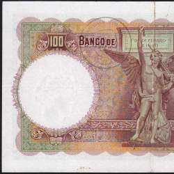 100 Escudos Note 1941 João Ribeiro 13/03/1941, 100$00 One Hundred Escudos Plate: 5 Bank of Portugal, Circulated, Pick 150 100 Escudos Note 1941 João Ribeiro 13/03/1941, 100$00 One Hundred Escudos Plate: 5 Bank of Portugal, Circulated, Pick 150