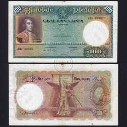 Nota 100 Escudos 1941 João Ribeiro 13/03/1941, 100$00 Cem Escudos Chapa:5 Banco de Portugal, Circulada, Pick 150 Nota 100 Escudos 1941 João Ribeiro 13/03/1941, 100$00 Cem Escudos Chapa:5 Banco de Portugal, Circulada, Pick 150