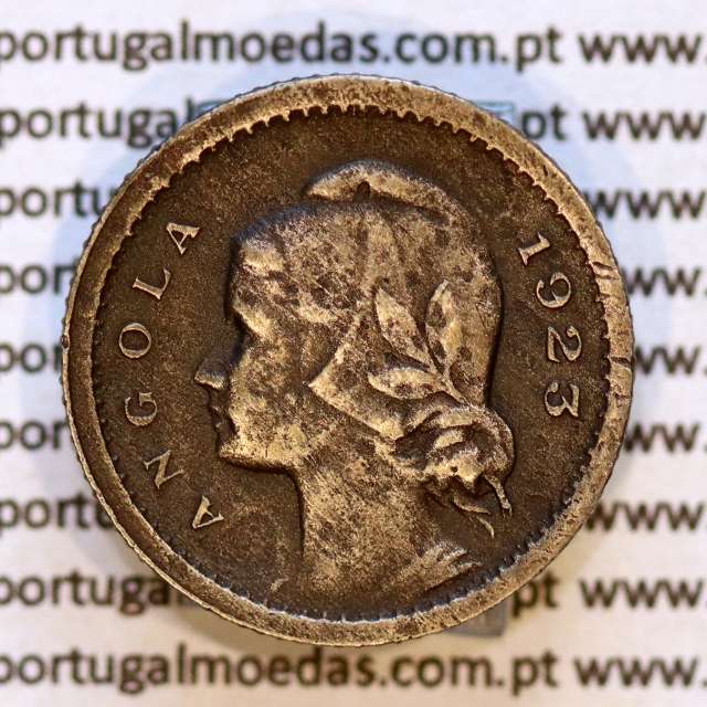 10 Centavos 1923 Cupro-Níquel Angola, Ex-Colónia portuguesa de Angola, (MBC), World Coins Angola KM 63