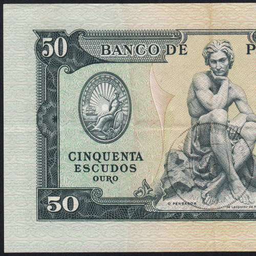 NOTA DE 50 ESCUDOS 1955 ( CIRCULADA ) "50$00 1955 Ch.7 FONTES PEREIRA DE MELLO - BANCO DE PORTUGAL (24/06/1955)