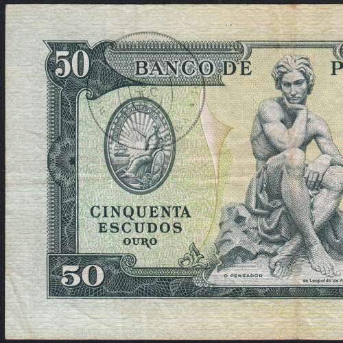 NOTA DE 50 ESCUDOS 1953 ( CIRCULADA ) "50$00 1953 Ch.7 FONTES PEREIRA DE MELLO - BANCO DE PORTUGAL (28/04/1953)